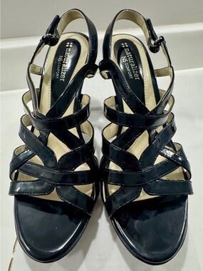 Naturalizer Black Patent Strappy Heels